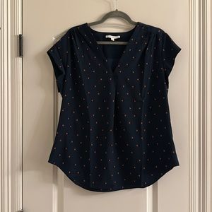 Fun 2 Fun Chiffon Short Sleeve Blouse -Size XL